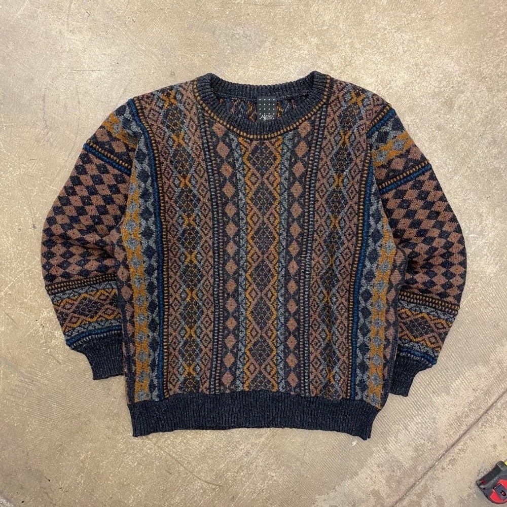 Vintage 90s Knit Sweater Middleton Brown Earth Tones Size XL